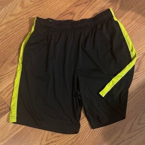 Nike Black and Yellow Athletic Shorts